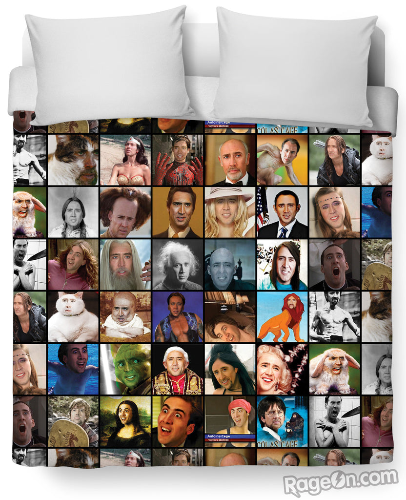 Nicolas Cage Rage Faces Duvet Cover