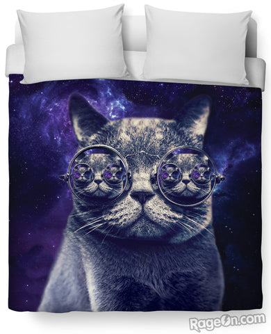 Hipster Cat Duvet Cover
