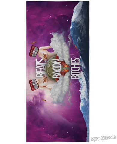 Beats Bacon Bitches Beach Towel