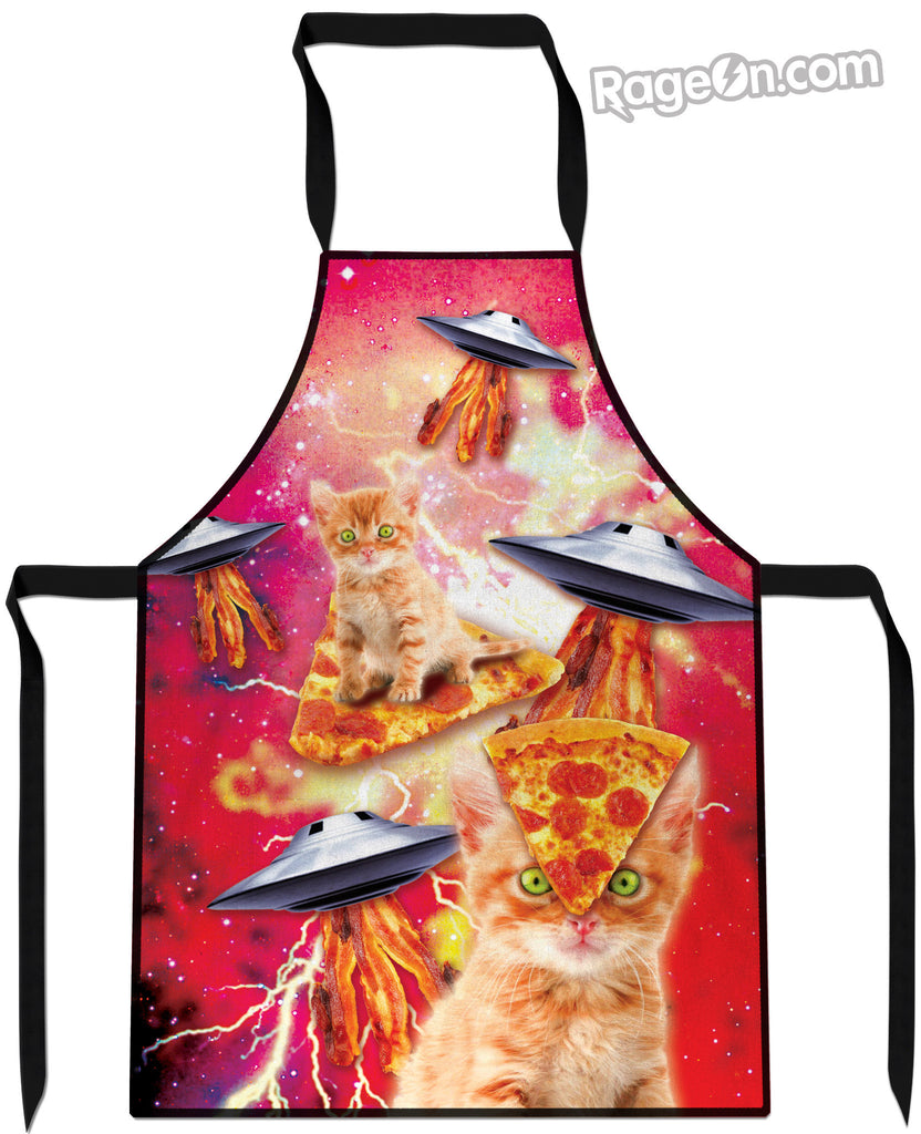 Bacon Pizza Space Cat Cooking Apron