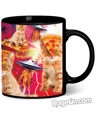 Bacon Pizza Space Cat Coffee Mug
