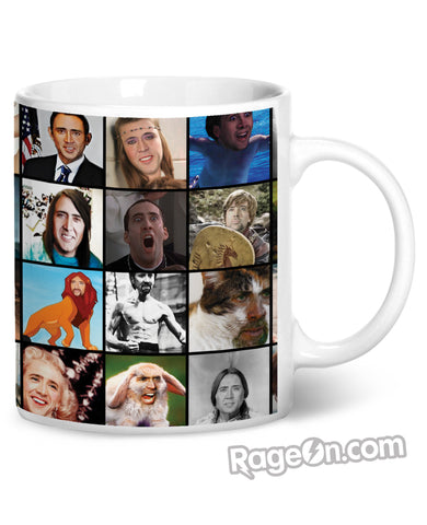 Nicolas Cage Rage Faces Coffee Mug