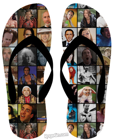 Nicolas Cage Rage Faces Flip Flops