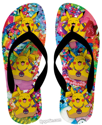 Pikachu in Kandiland Flip Flops