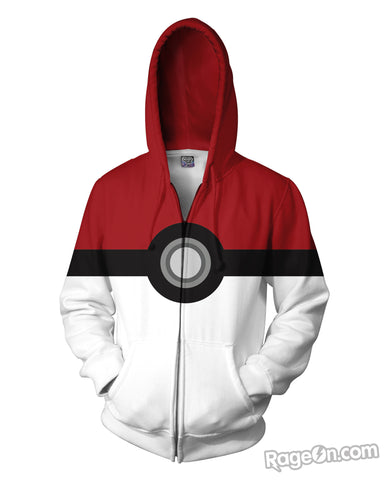 Pokemon Pokeball Catch Em All Zip-Up Hoodie