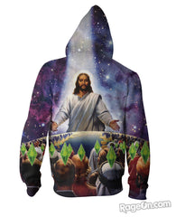 Jesus Died For Your Sims Zip-Up Hoodie