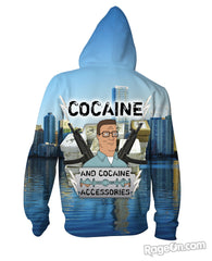 Cocaine and Cocaine Accessories Zip-Up Hoodie