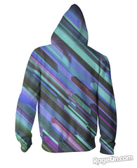 Blue Slants Zip-Up Hoodie