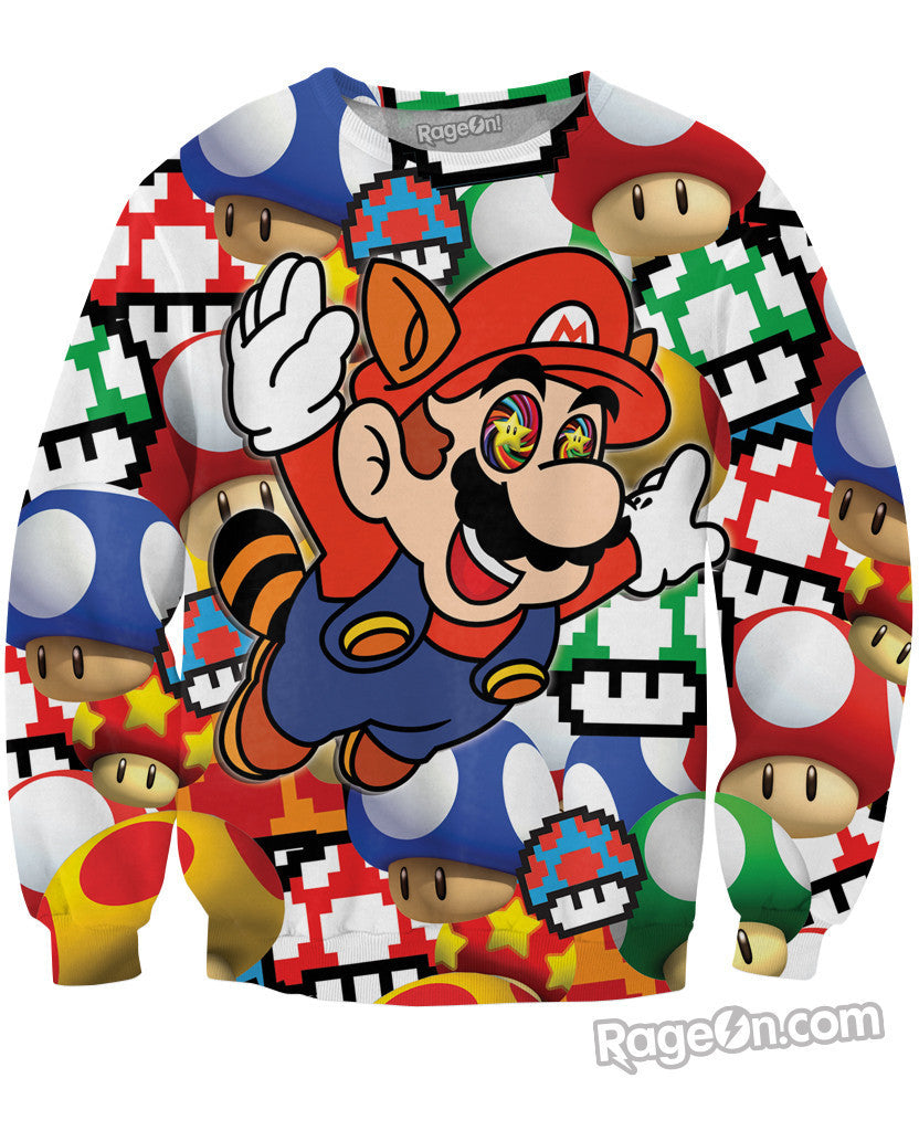 Mario On Shrooms Crewneck Sweatshirt