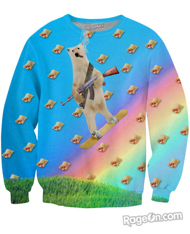 Polar Bear Pizza Roll Apocalypse Crewneck Sweatshirt