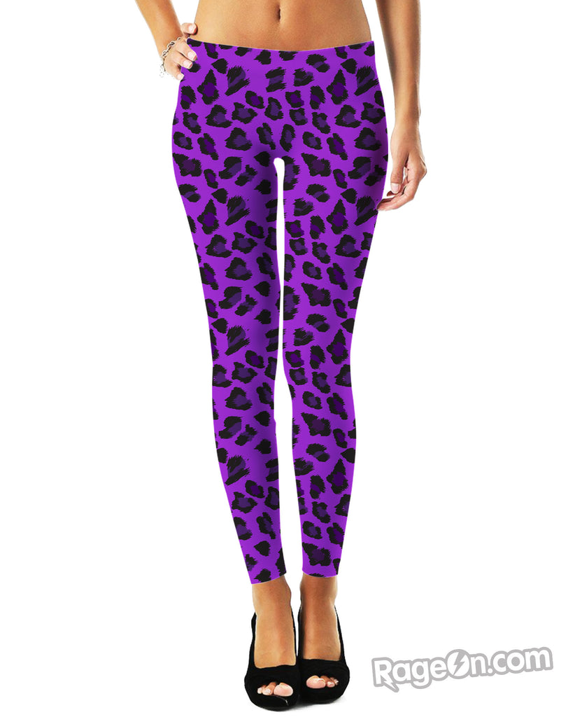 Purple Leopard Print Leggings