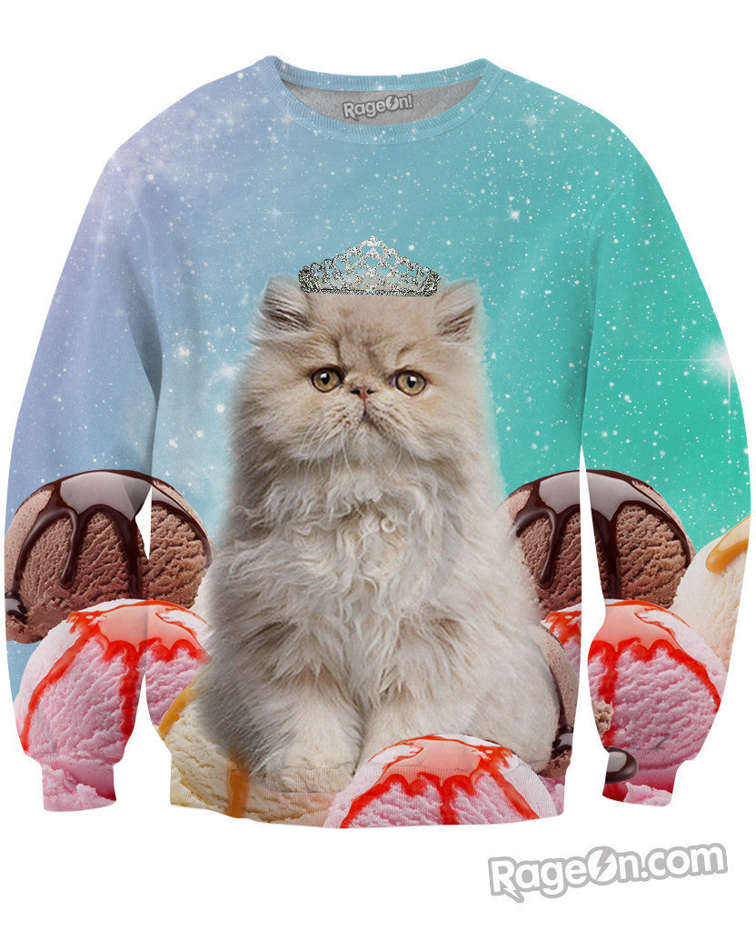 Princess Ice Cream Space Cat Crewneck Sweatshirt