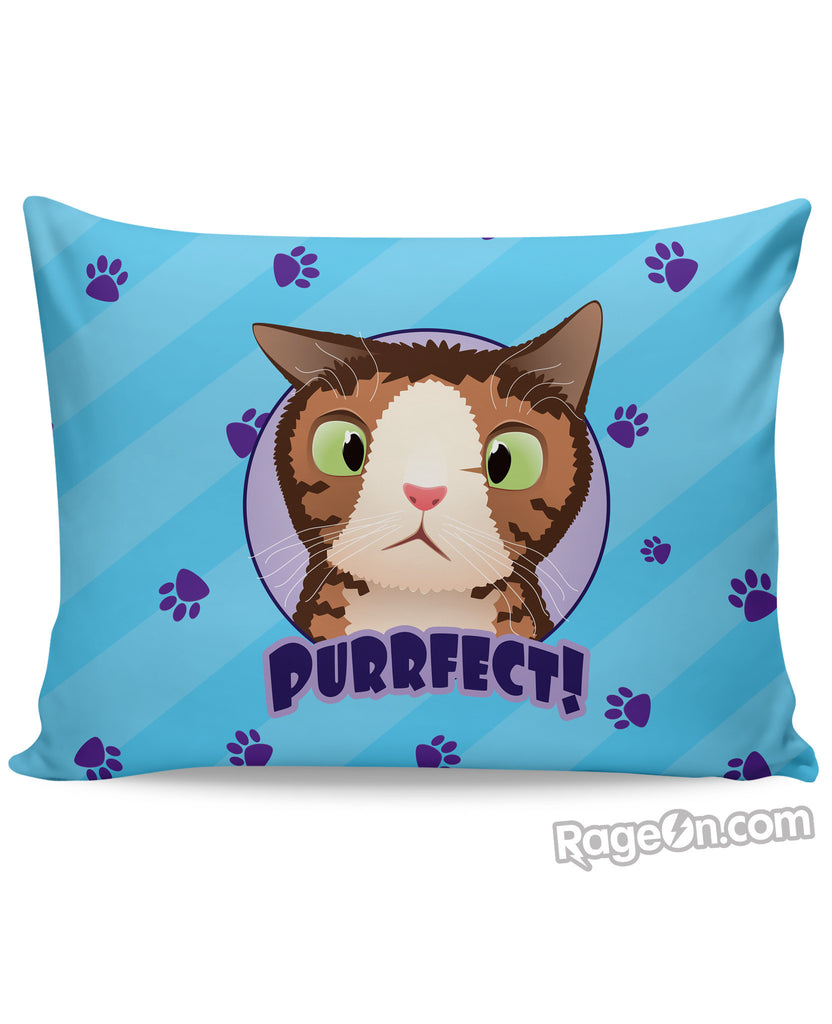 PURRfect Blue Pillow Case