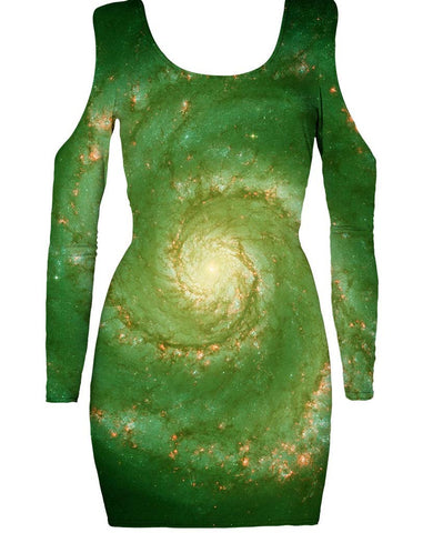 Green Nebula Off Dress